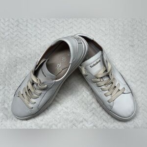 Soludos Ibiza Platform Leather Sneakers Oasis White Size 8